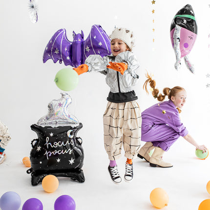 Violetti Halloween helium ilmapallo Bat tyhjä 51cm