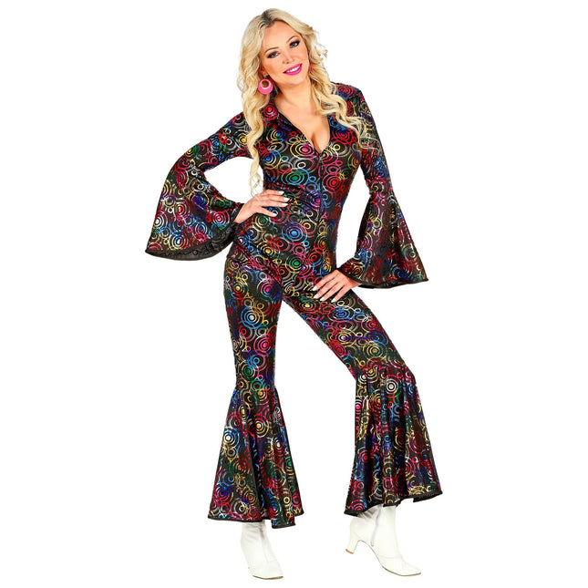 Disco 70S Jumpsuit Värilliset Naisten ympyrät