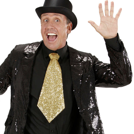 Kultainen solmio Glitter Elastinen