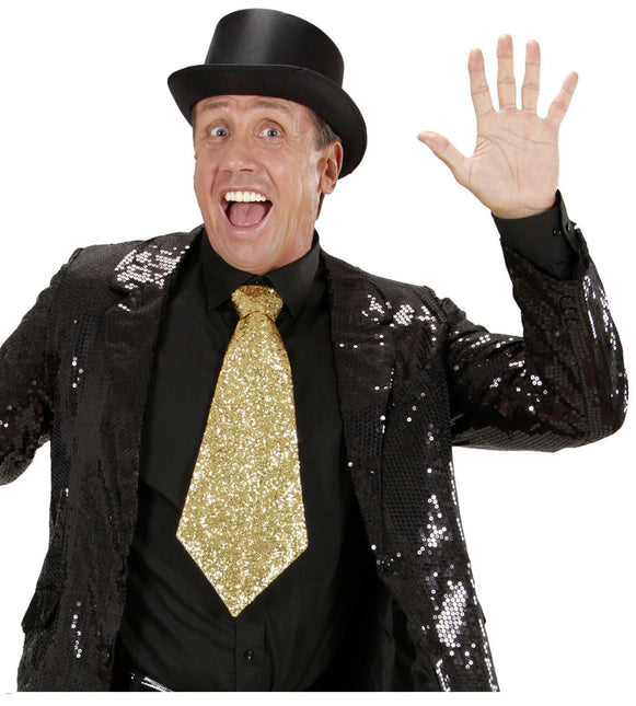 Kultainen solmio Glitter Elastinen