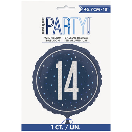 14 vuotta Helium ilmapallo sininen tyhjä 45cm