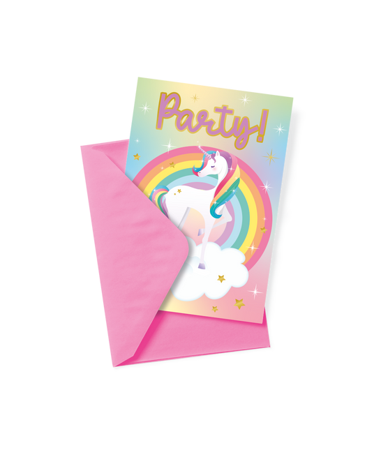 Yksisarvinen Kutsut Värillinen 6kpl