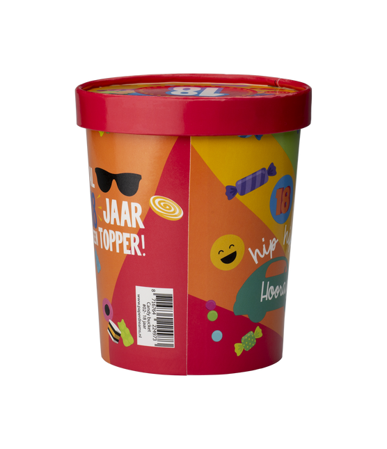 Värillinen karkkitarjotin 18 vuotta 12cm