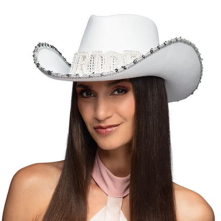 Häät Cowboy hattu morsian Glitter
