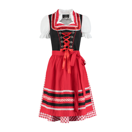 Punainen Valkoinen Dirndl Mekko Oktoberfest Hyvät ruudullinen