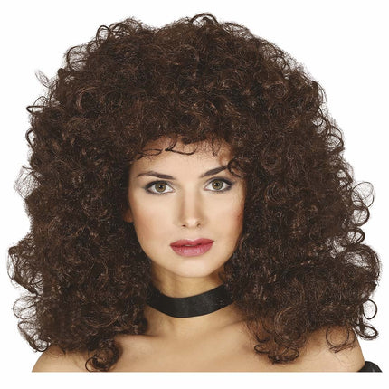 Ruskea peruukki kiharat