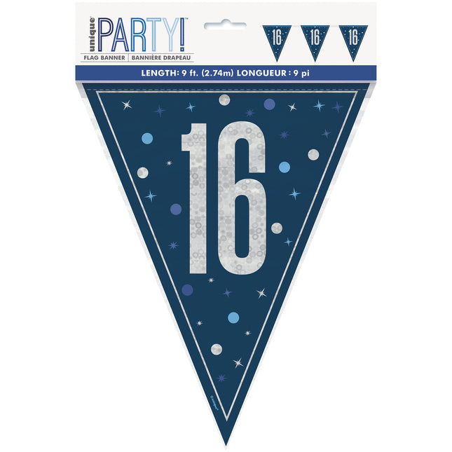 16 vuotta Garland sininen 2.5m