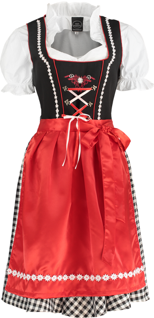 Mustavalkoinen Dirndl Mekko Oktoberfest Hyvät ruudullinen