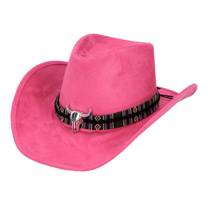 Vaaleanpunainen cowboy hattu Luxe