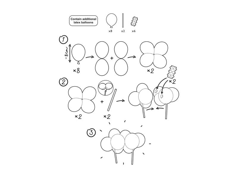 Sininen kakku toppari Ilmapallot 29cm