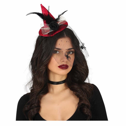 Punainen Halloween hiusnauha noita hattu