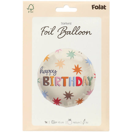 Hyvää syntymäpäivää helium ilmapallo värillinen tyhjä 45cm