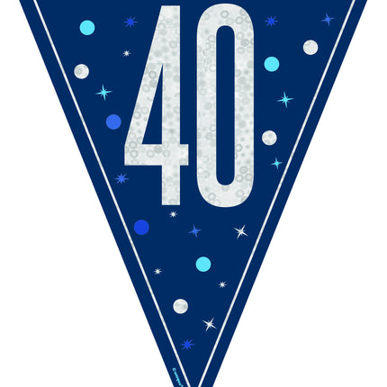 40 vuotta Garland sininen 2.5m