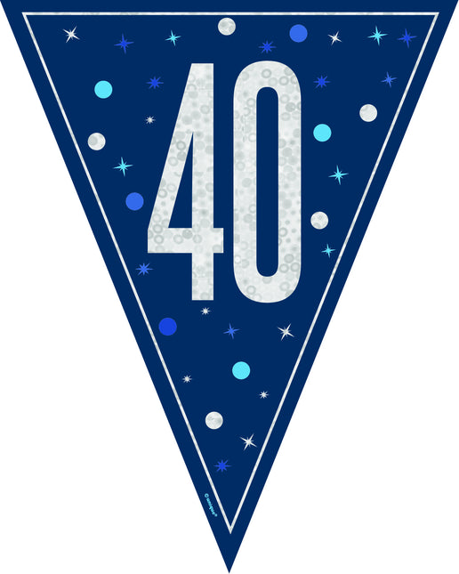 40 vuotta Garland sininen 2.5m