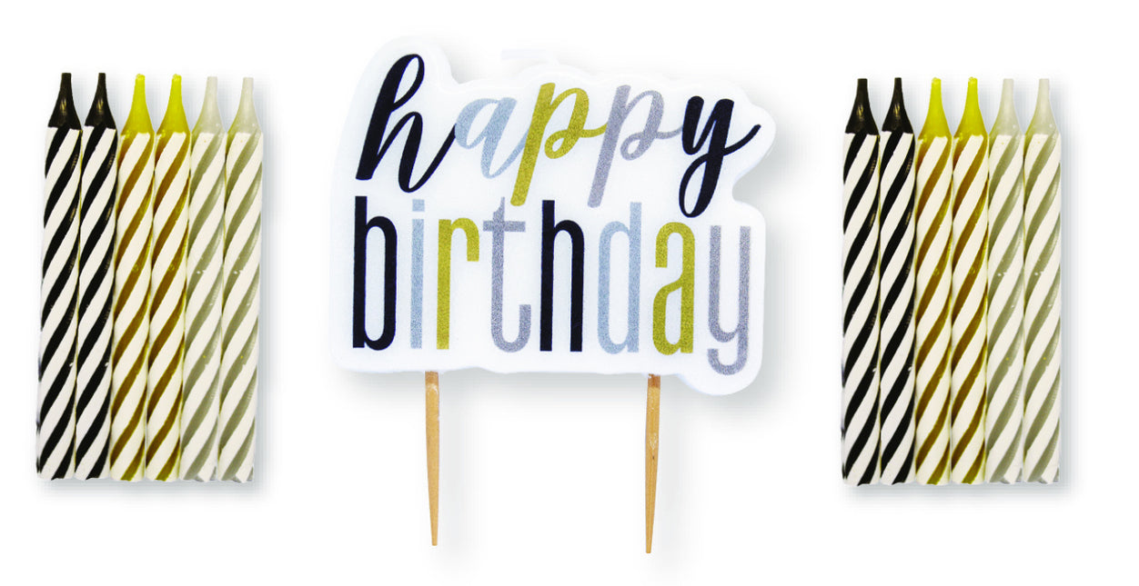 Hyvää syntymäpäivää kynttilät värilliset 13kpl