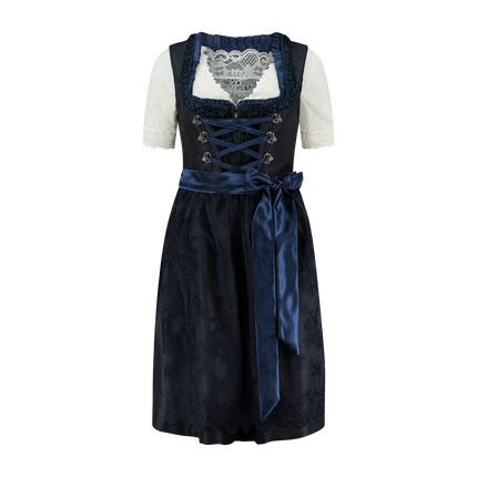 Tummansininen Dirndl Mekko Oktoberfest Naiset 2 kpl