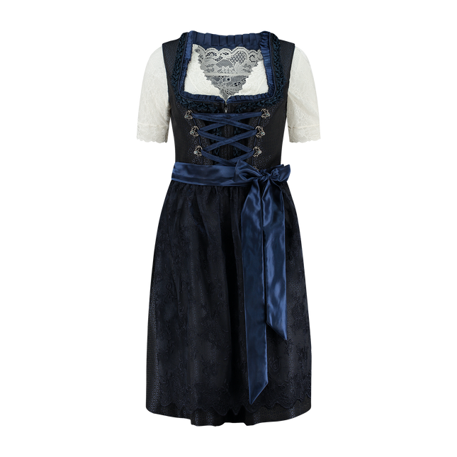 Tummansininen Dirndl Mekko Oktoberfest Naiset 2 kpl