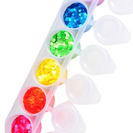 Värilliset glitterit Fluorescent 6kpl