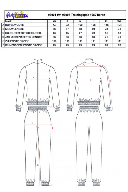 Verryttelypuku I Love 80 Miehet