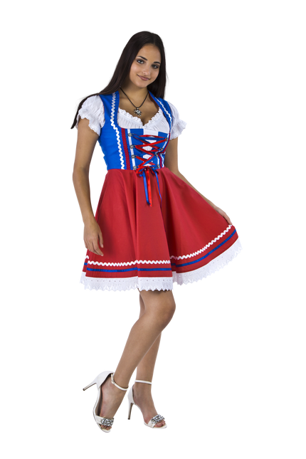 Oktoberfest Dirndl Mekko Oktoberfest Punainen Sininen Hyvät 2 kappaletta