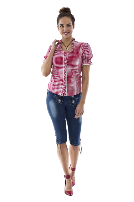 Punainen valkoinen pusero Ladies ruudullinen