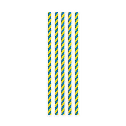 Sininen keltainen oljet pahvi 20kpl