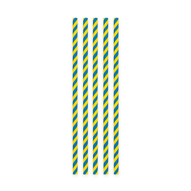 Sininen keltainen oljet pahvi 20kpl