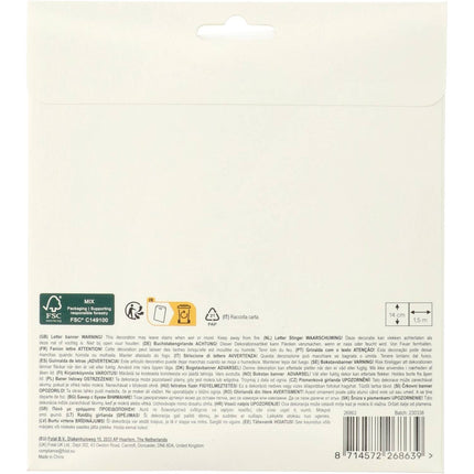 Hyvää syntymäpäivää kirjekoriste värillinen tähti 1.5m