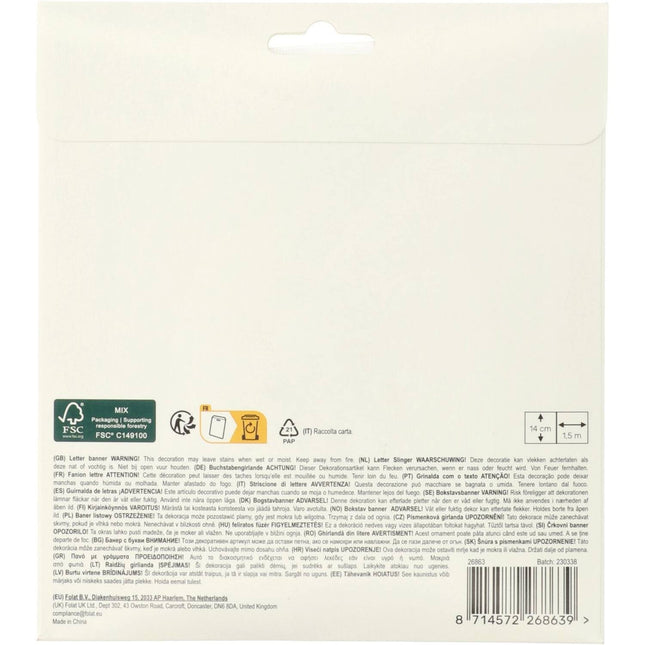 Hyvää syntymäpäivää kirjekoriste värillinen tähti 1.5m