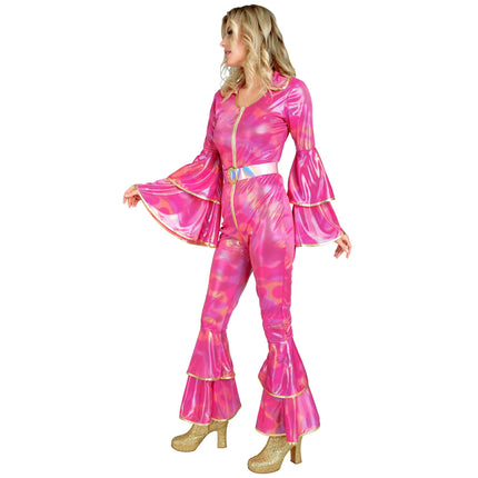 Disco 70S Jumpsuit vaaleanpunainen naiset