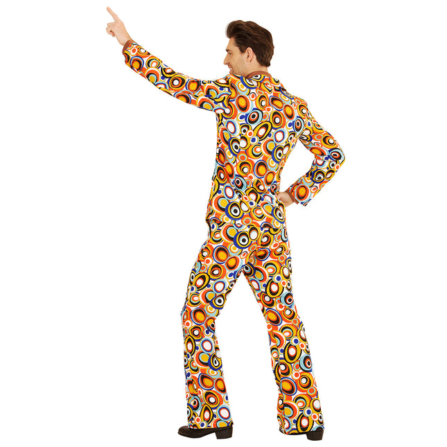 Disco 70S puku värilliset miehet ympyrät