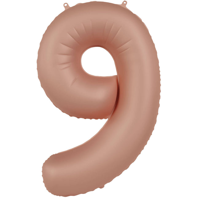 9 vuoden kuva ilmapallo Rose Gold Matt 86cm