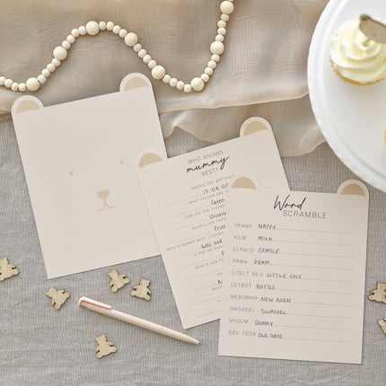 Baby Shower korttipeli Teddy 20kpl