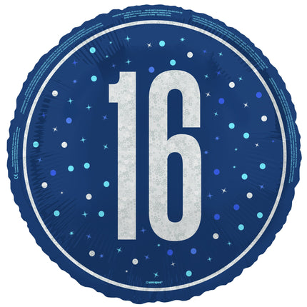 16 vuotta Helium ilmapallo sininen tyhjä 45cm