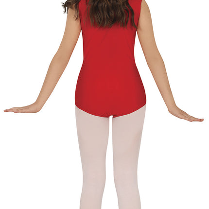 Tyttö punainen jumppapuku hihaton