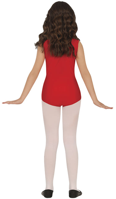 Tyttö punainen jumppapuku hihaton