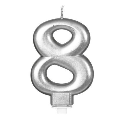 Hopeinen kynttilä 8 vuotta Metallinen 8cm