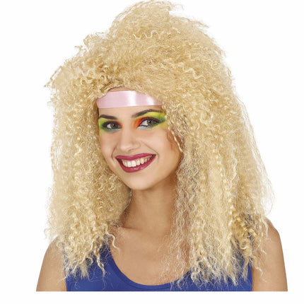 Vaalea peruukki kiharat