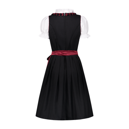Musta Punainen Dirndl Mekko Oktoberfest Ladies Bordeaux