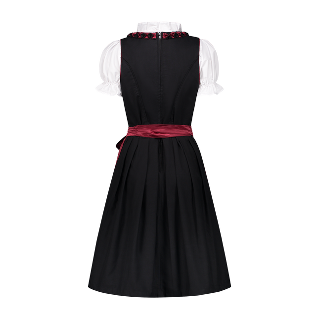 Musta Punainen Dirndl Mekko Oktoberfest Ladies Bordeaux