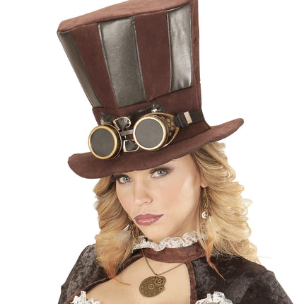 Hattu Steampunk korkea silmälaseilla