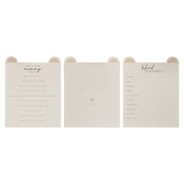 Baby Shower korttipeli Teddy 20kpl