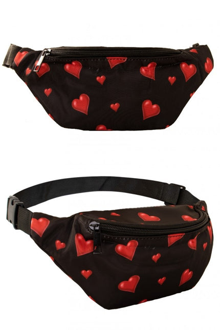 Hip laukku musta sydämet