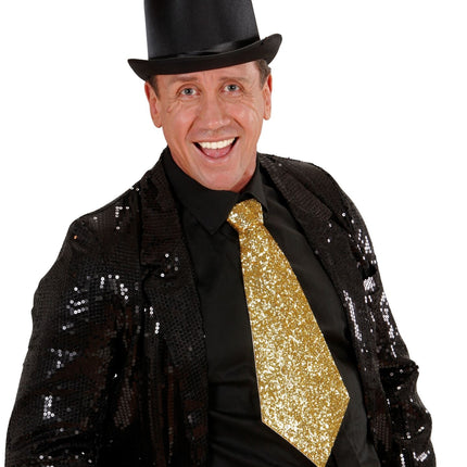 Kultainen solmio Glitter Elastinen