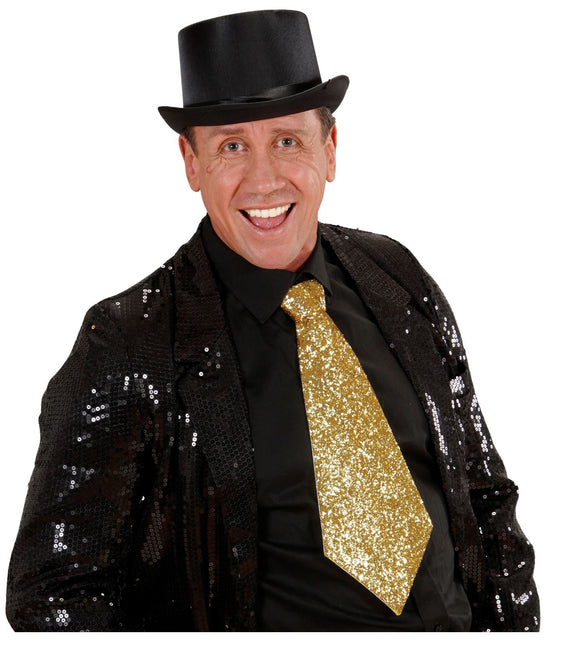 Kultainen solmio Glitter Elastinen