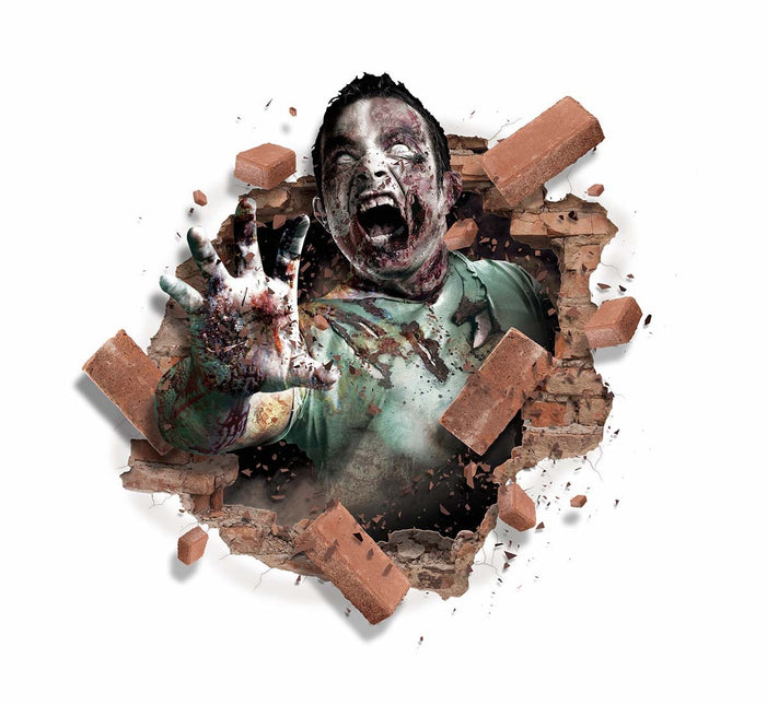 Halloween seinätarra Zombie 80cm