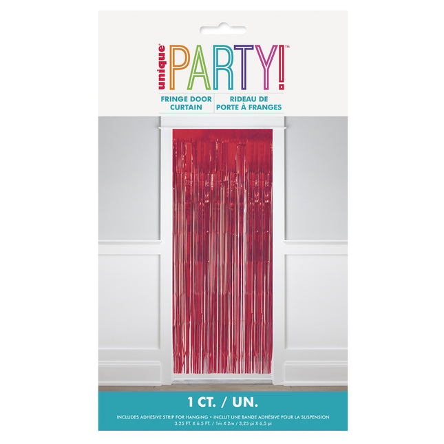 Punainen oviverho 2m