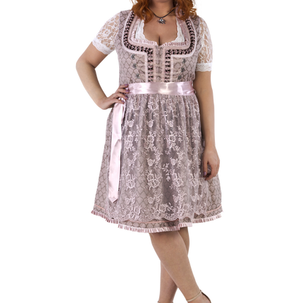 Vaaleanpunainen Dirndl Mekko Oktoberfest Naiset 2 kpl