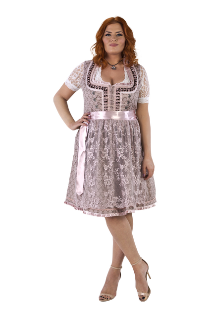 Vaaleanpunainen Dirndl Mekko Oktoberfest Naiset 2 kpl