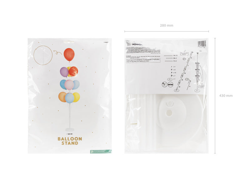 Valkoinen ilmapalloteline 1.6m